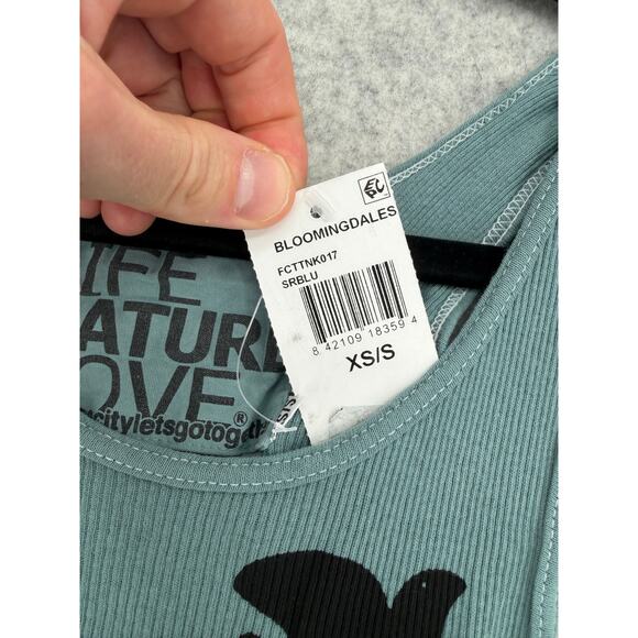 NWT FREECITY 1999 Super Vintage Surplus Blue Ribbed Tank Top Size X-SMALL - Picture 3 of 10